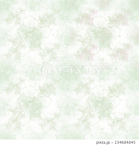 淡いグリーンのアルコールインク 滲み抽象シームレス背景 134684845