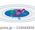 スピードスケートのイラスト素材です。 134684856