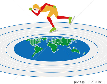 スピードスケートのイラスト素材です。 134684858