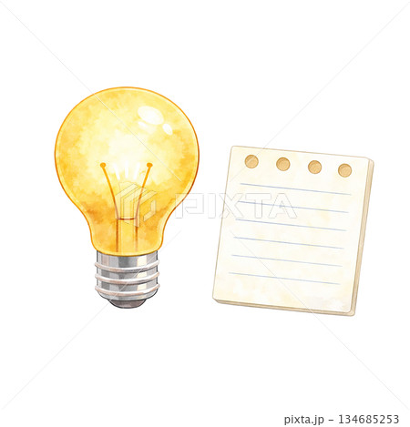 アイデアの記録やメモを表現したイラスト素材 134685253