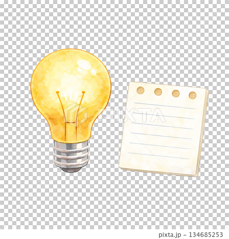 アイデアの記録やメモを表現したイラスト素材 134685253