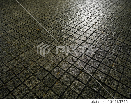 雨に濡れた道 134685753