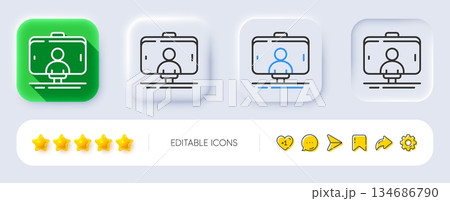 Selfie stick line icon. Neumorphic, Flat shadow, 3d buttons. Phone portrait photo sign. Mobile accessories symbol. Line selfie stick icon. Social media icons. Vector Selfie stick line icon. Neumorphic, Flat shadow, 3d buttons. Phone portrait photo sign. Mobile accessories symbol. Line selfie stick icon. Social media icons. Vector 134686790