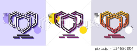 Shields line icon. Halftone dotted pattern....のイラスト素材 [134686804] - PIXTA