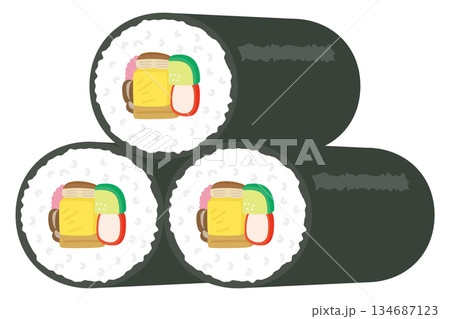 重ねた恵方巻のイラスト 134687123