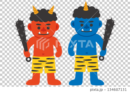 赤鬼と青鬼の全身イラスト 赤鬼と青鬼の全身イラスト 134687131