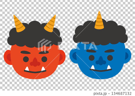赤鬼と青鬼のイラスト 134687132