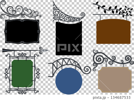 一套經典時尚的懸掛式標牌 134687533