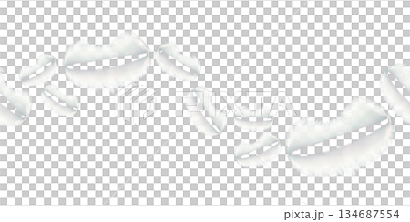 Fluffy white cloud lips in seamless border. Watercolor background template for greeting cards, wedding decor, Valentines Day Fluffy white cloud lips in seamless border. Watercolor background template for greeting cards, wedding decor, Valentines Day 134687554