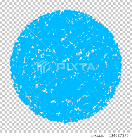 Crayon material hand-drawn circle 134687573