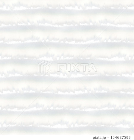 Fluffy white cloud stripes in a seamless pattern on a white background. Watercolor template for wallpaper, cards, wedding decor 134687595