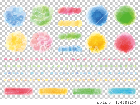 A set of four watercolor-style design parts A set of four watercolor-style design parts 134688154