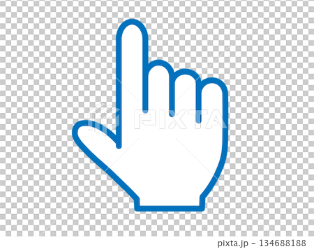 Pointing finger icon (point mark) 134688188