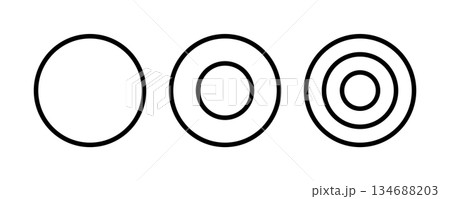 丸、二重丸、三重丸のセット 丸、二重丸、三重丸のセット 134688203