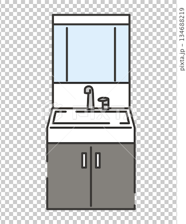 Illustration of a clean bathroom sink Illustration of a clean bathroom sink 134688219