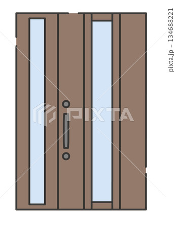 現代的な住宅の玄関扉 134688221