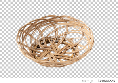 Woven basket on transparent background (png) Woven basket on transparent background (png) 134688223