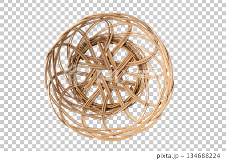 Woven basket on transparent background (png) Woven basket on transparent background (png) 134688224