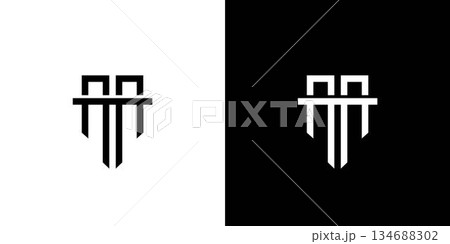 Modern and sophisticated MT letter logo design Modern and sophisticated MT letter logo design 134688302