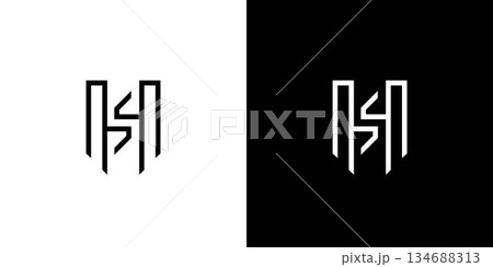 Modern and unique HS letter logo design 134688313