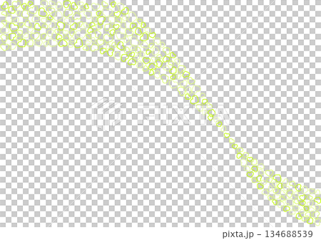 Heart pattern background, yellow-green, 3-color border heart 134688539