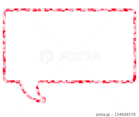 ステンドグラス風吹き出し　三角形模様　四角形 134688578