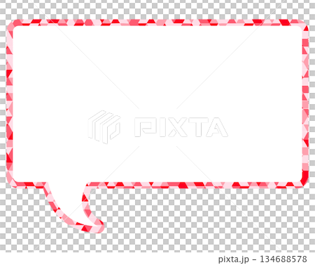 ステンドグラス風吹き出し　三角形模様　四角形 134688578