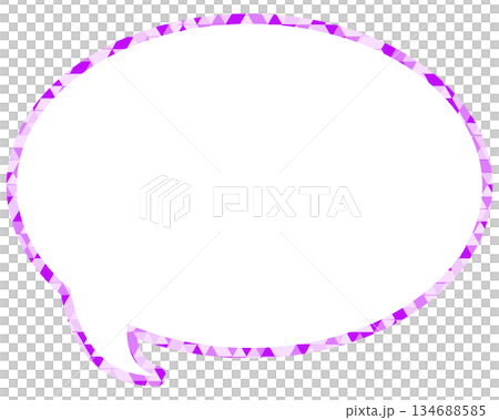 Stained glass style speech bubble, triangular pattern, round shape Stained glass style speech bubble, triangular pattern, round shape 134688585