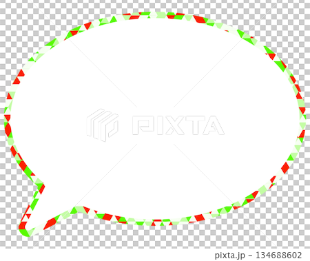 Stained glass style speech bubble, triangular pattern, round shape Stained glass style speech bubble, triangular pattern, round shape 134688602