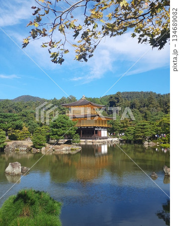 池に映る金閣 134689082