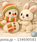 雪だるまとうさぎ 134690581