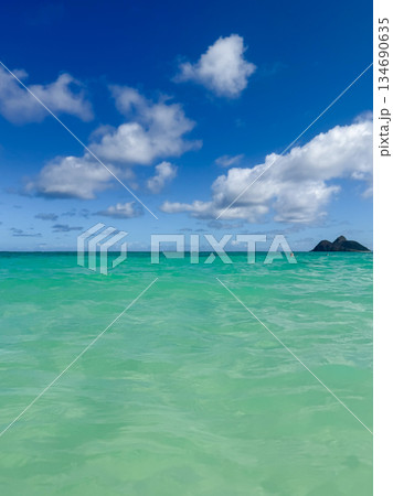 ハワイ ラニカイビーチ 白い砂浜と透明な海 青空  南国 風景 134690635
