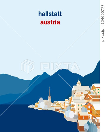 ハルシュタット　hallstatt　ザルツカンマ―グート　オーストリア　冬風景 134690777