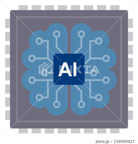 最先端の半導体チップと人工知能をイメージした次世代デジタルテクノロジーのベクターイラスト 最先端の半導体チップと人工知能をイメージした次世代デジタルテクノロジーのベクターイラスト 134690927