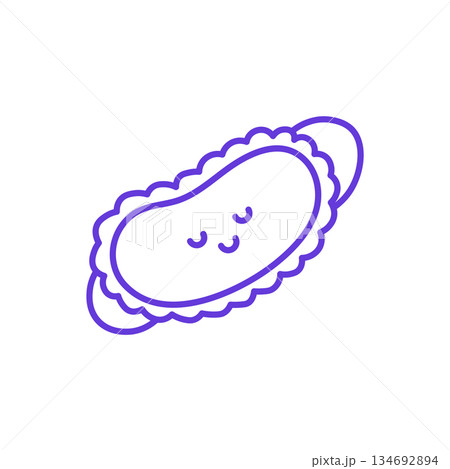 Sleeping Eye Mask Icon. Thin Line Illustration of Soft Mask with Closed Eyes and Adjustable Strap, Pictogram of Comfort for Sleep, Travel Blindfold, Bedtime Accessory and Relaxation Aid. Sleeping Eye Mask Icon. Thin Line Illustration of Soft Mask with Closed Eyes and Adjustable Strap, Pictogram of Comfort for Sleep, Travel Blindfold, Bedtime Accessory and Relaxation Aid. 134692894
