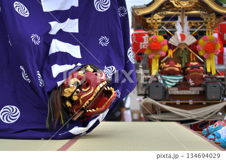 播州姫路の秋祭り 英賀神社の獅子舞 播州姫路の秋祭り 英賀神社の獅子舞 134694029
