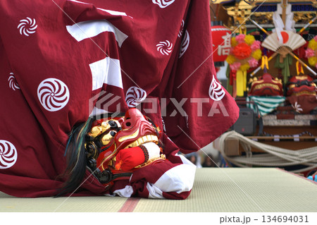 播州姫路の秋祭り　英賀神社の獅子舞　 134694031