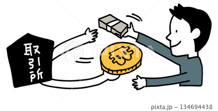 取引所でビットコインを買う 134694438