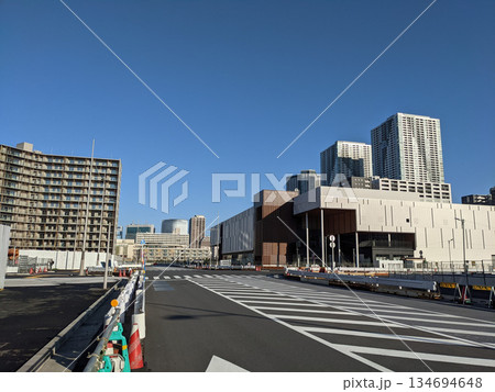 晴海フラッグ 建設中 2021年 晴海フラッグ 建設中 2021年 134694648