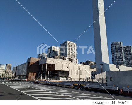 晴海フラッグ 建設中 2021年 晴海フラッグ 建設中 2021年 134694649
