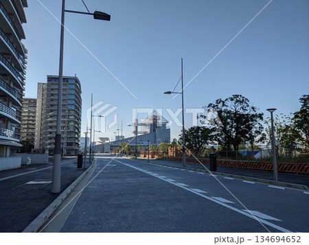 晴海フラッグ 建設中 2021年 晴海フラッグ 建設中 2021年 134694652