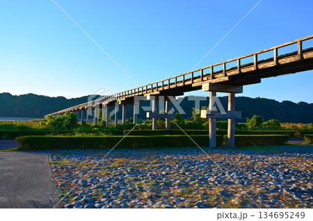 蓬莱橋 木造歩道橋 島田市 蓬莱橋 木造歩道橋 島田市 134695249