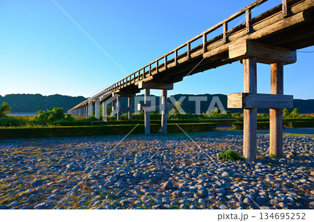 蓬莱橋 木造歩道橋 島田市 蓬莱橋 木造歩道橋 島田市 134695252