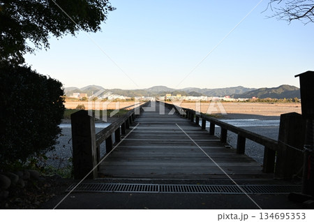 蓬莱橋 朝 島田市 蓬莱橋 朝 島田市 134695353