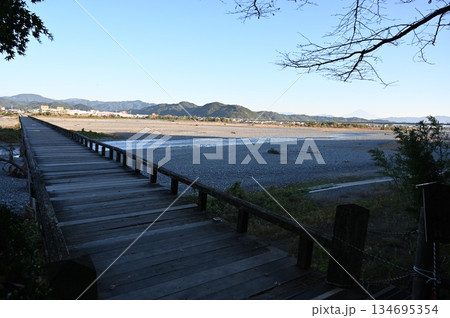 蓬莱橋 朝 島田市 蓬莱橋 朝 島田市 134695354