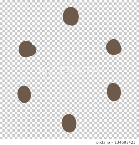 Hand-drawn style painted dot circular illustration material 134695423