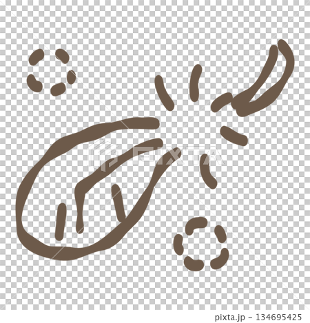 Hand-drawn style abstract illustration of lines and points 134695425