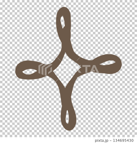 手繪棕色抽象裝飾形狀插圖素材 手繪棕色抽象裝飾形狀插圖素材 134695430