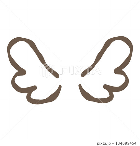 手描き風 天使の羽のあしらいイラスト素材 134695454