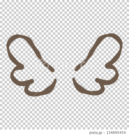 手描き風 天使の羽のあしらいイラスト素材 134695454